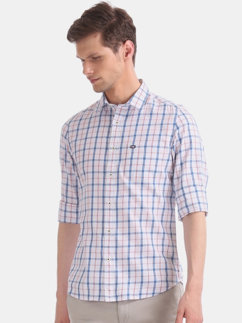 

Arrow Sport Men White Slim Fit Checked Casual Shirt