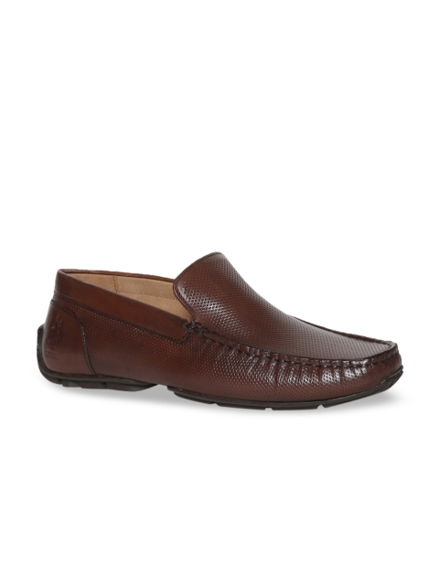 

U.S. Polo Assn. Men Brown Textured Leather Driving Shoes