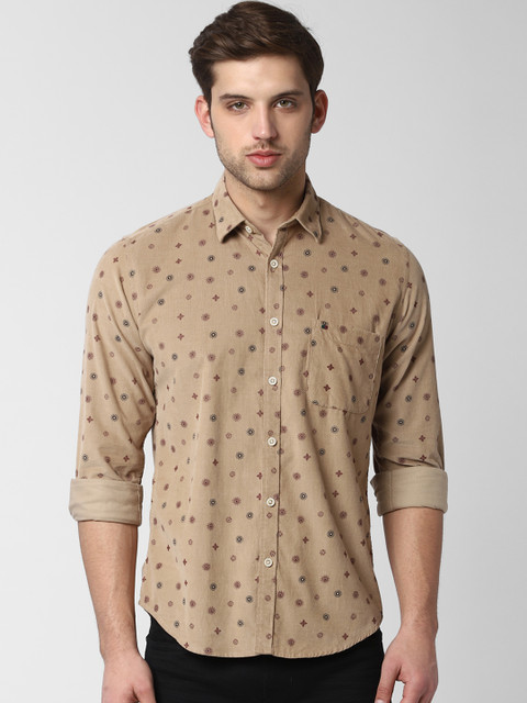 

Peter England Casuals Men Beige Slim Fit Printed Casual Shirt