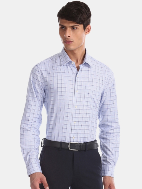 

Arrow Men Blue & White Slim Fit Checked Semiformal Shirt