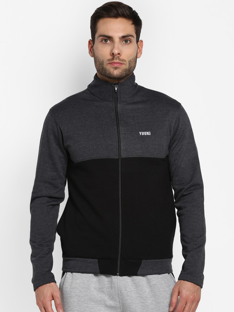 

Yuuki Men Grey Colourblocked Sporty Jacket