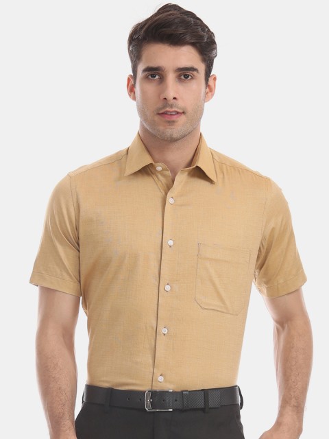 

Arrow Men Beige Regular Fit Solid Semiformal Shirt