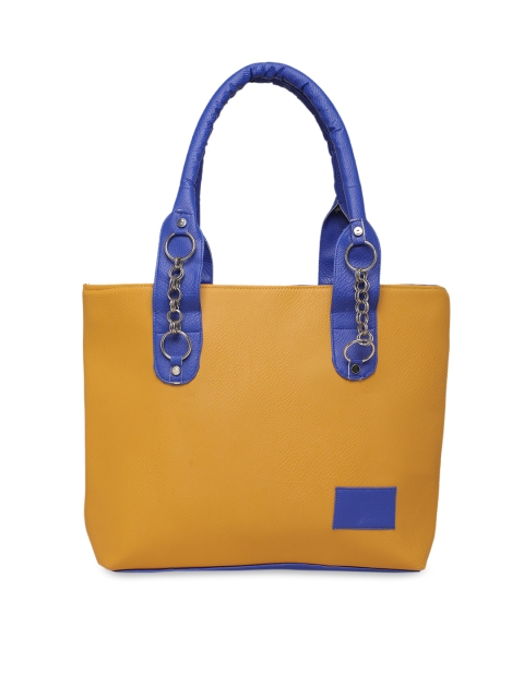 

DIVA WALK Yellow Solid Leather Handheld Bag