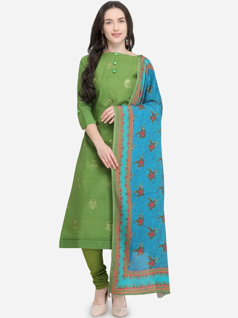 

mf Green & Blue Pure Cotton Unstitched Dress Material