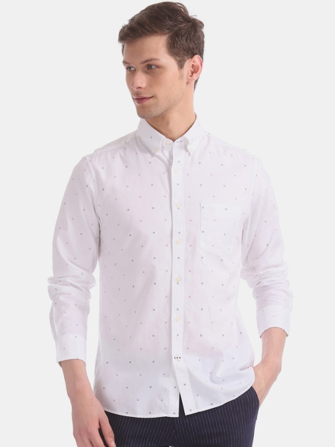 

Arrow Sport Men White Slim Fit Printed Casual Shirt