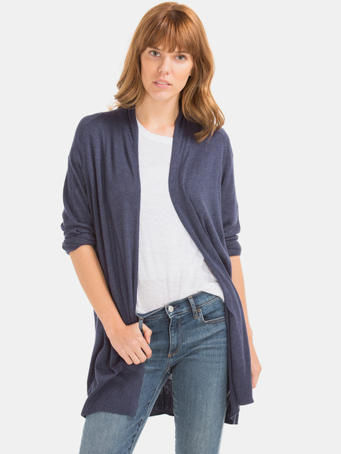 

GAP Women Blue Solid Open Front Shrug