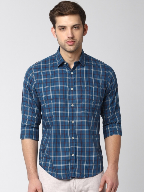 

Peter England Casuals Men Blue Slim Fit Checked Casual Shirt