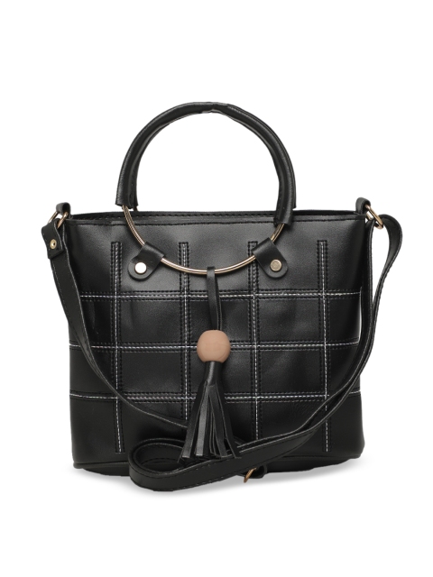 

DIVA WALK Black Checked Leather Handheld Bag