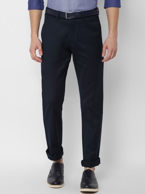 

Allen Solly Men Navy Blue Regular Fit Solid Regular Trousers