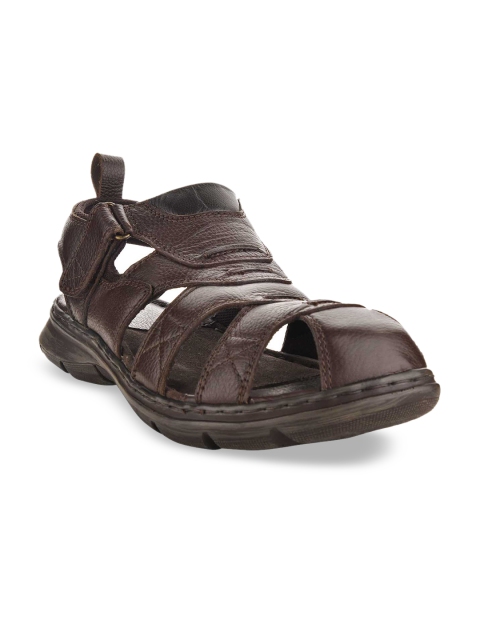 

SKO Men Brown Leather Sandals