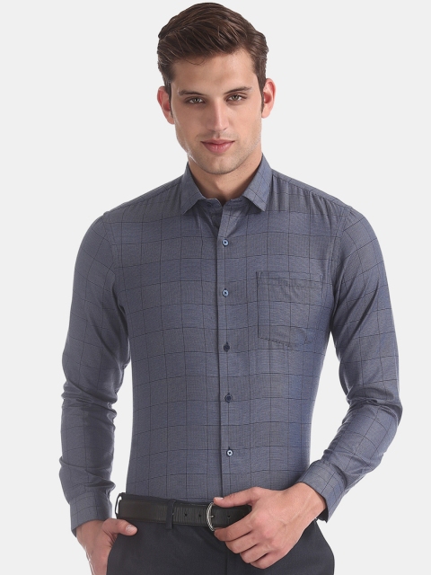 

Arrow Men Blue Slim Fit Checked Semiformal Shirt