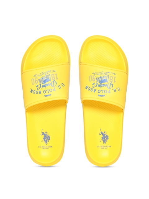 

U.S. Polo Assn. Men Yellow Printed Sliders