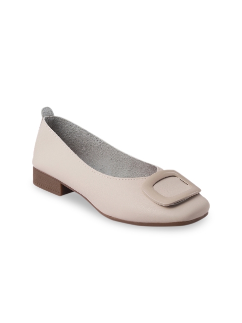 

SOLE HEAD Women Beige Textured Pumps