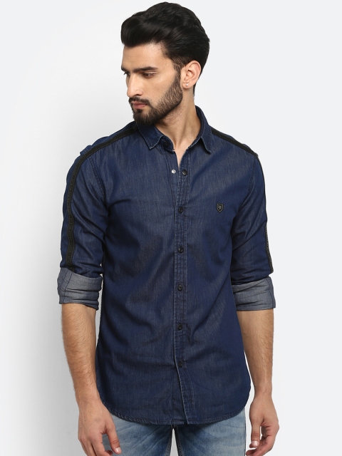 

Mufti Men Blue Slim Fit Solid Casual Shirt