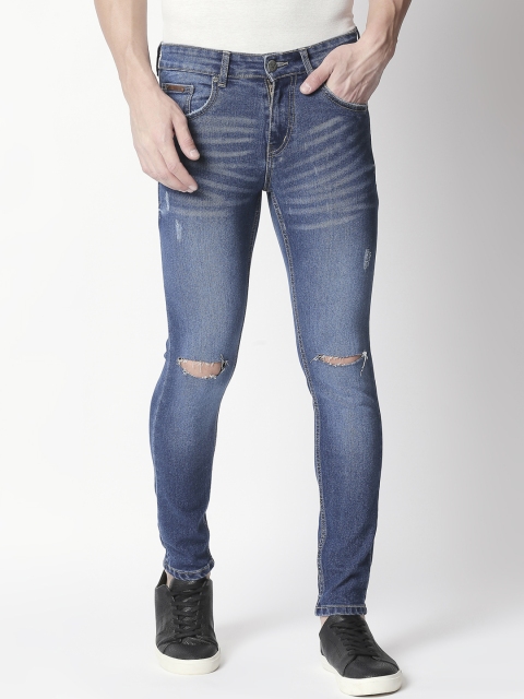 

BOLTS and BARRELS Men Blue Slim Fit Low-Rise Slash Knee Stretchable Jeans