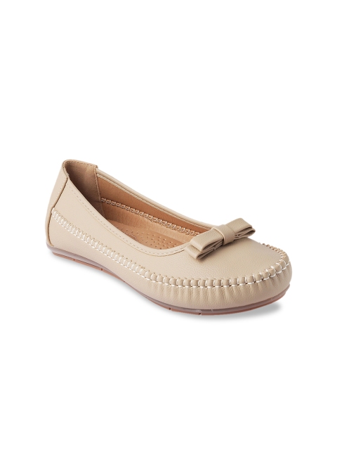 

SOLE HEAD Women Beige Solid Ballerinas