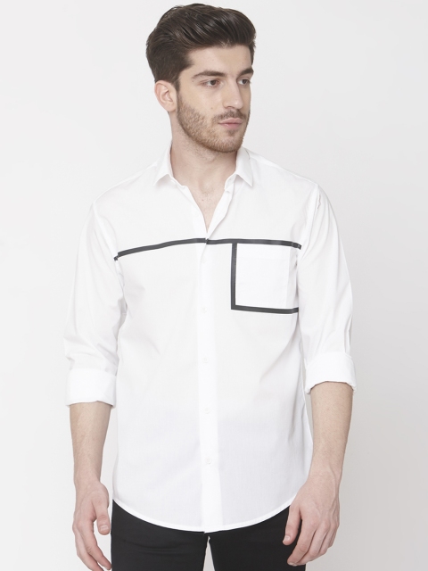 

Mufti Men White Slim Fit Solid Casual Shirt