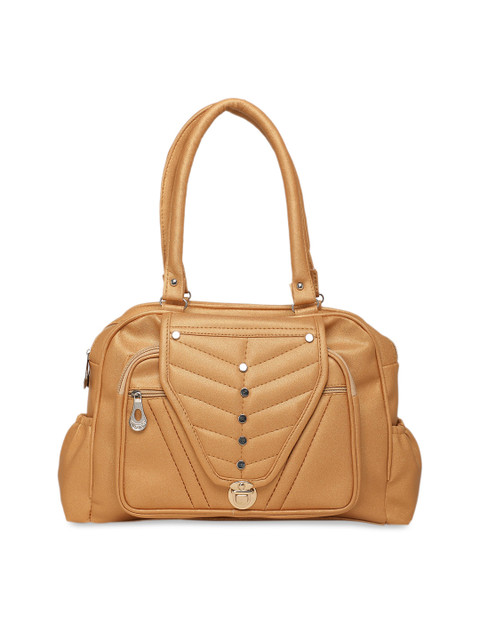

DIVA WALK Beige Embellished Leather Handheld Bag