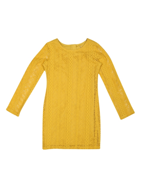

Allen Solly Junior Girls Yellow Self Design Sheath Dress