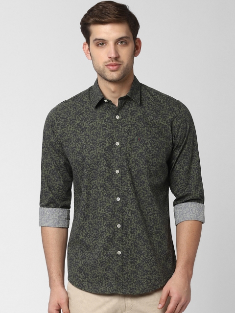 

Peter England Casuals Men Olive Green Slim Fit Printed Casual Shirt