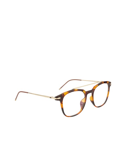 

Ted Smith Unisex Brown & Yellow Colourblocked Full Rim Aviator Frames TSF-126_C4