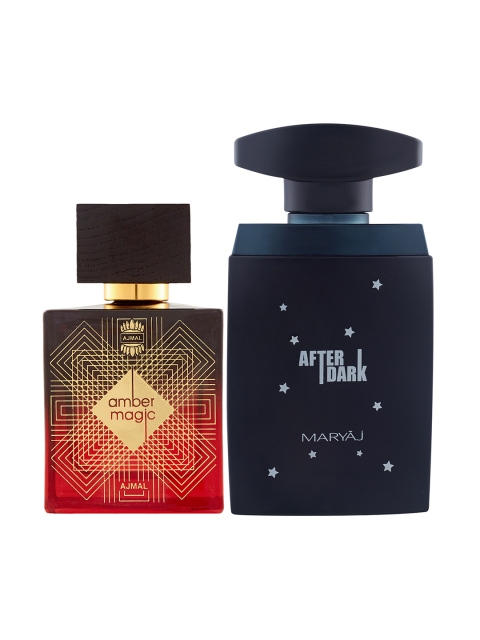 

Ajmal Unisex Set of 2 Amber Magic & Maryaj After Dark EDP Perfumes Scent for skin 100ML, Black