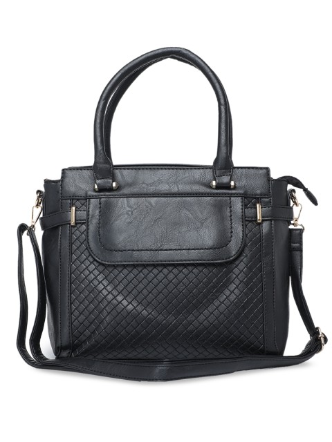 

DIVA WALK Black Textured Leather Handheld Bag