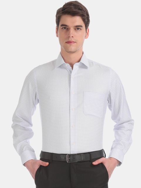

Arrow Men White Regular Fit Checked Formal Shirt