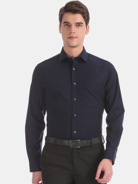 

Arrow Men Navy Blue Regular Fit Printed Formal Shirt
