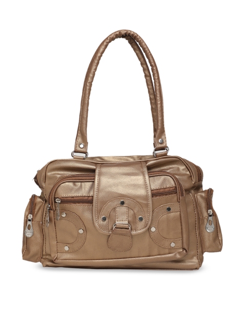 

DIVA WALK Brown Embellished Leather Handheld Bag