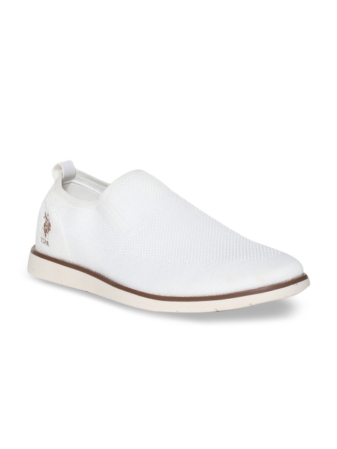 

U.S. Polo Assn. Men White Slip-On Sneakers
