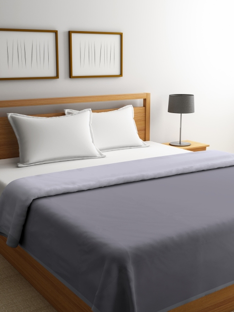 

ROMEE Grey Solid AC Room 300 GSM Double Bed Dohar
