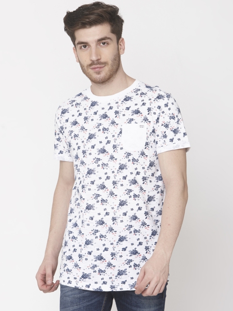 

Mufti Men White Printed Round Neck Pure Cotton T-shirt