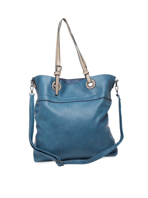 

DIVA WALK Blue Solid Leather Shoulder Bag