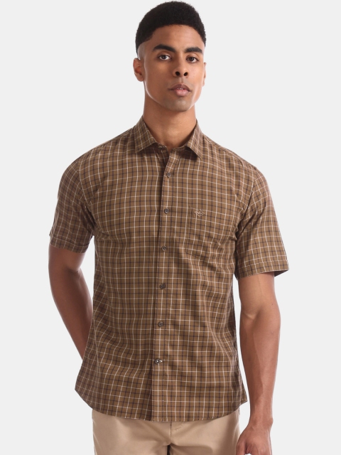 

Arrow Sport Men Brown Regular Fit Checked Casual Shirt