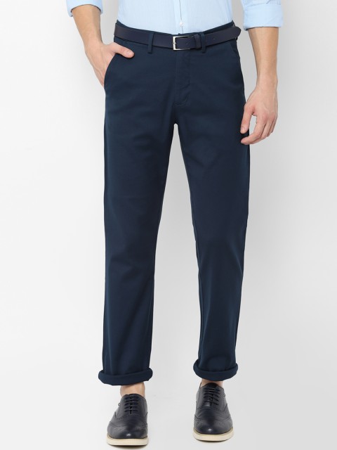 

Allen Solly Men Navy Blue Regular Fit Solid Regular Trousers