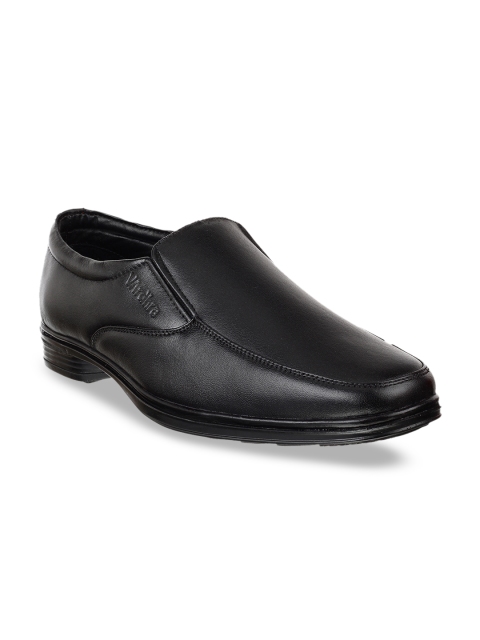 

Vardhra Men Black Textured Leather Formal Derbys