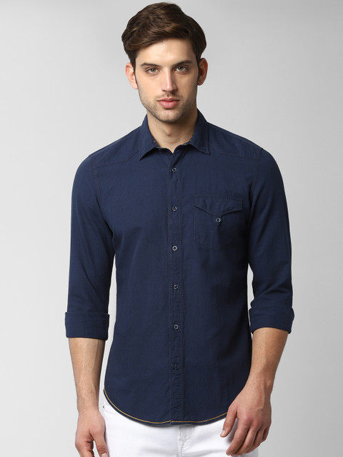 

Peter England Casuals Men Navy Blue Slim Fit Solid Casual Shirt