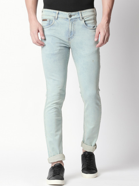 

BOLTS and BARRELS Men Blue Slim Fit Low-Rise Clean Look Acid Wash Stretchable Jeans