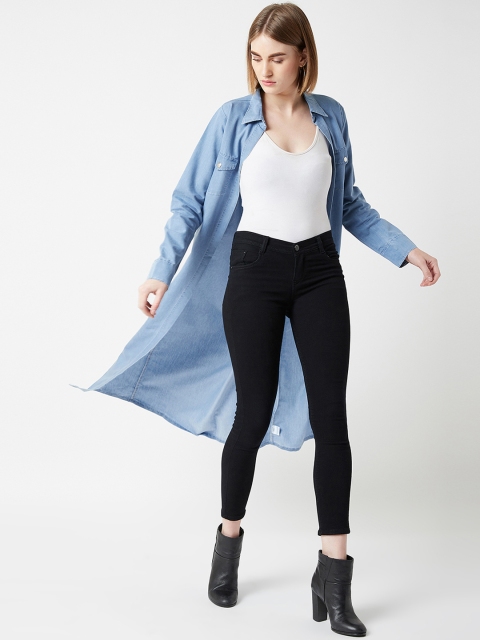 

Miss Chase Women Blue Solid Open Front Shrug