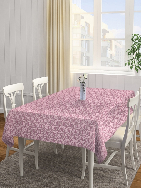 

NEUDIS Pink & White Jacquard Patterned Rectangular 6 Seater Table Cover