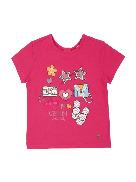 

Allen Solly Junior Girls Pink Printed Round Neck T-shirt