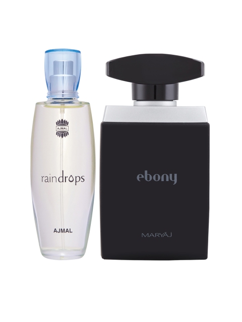 

Ajmal Unisex Set Of 2 Raindrops & Maryaj Ebony Eau de Parfum, White