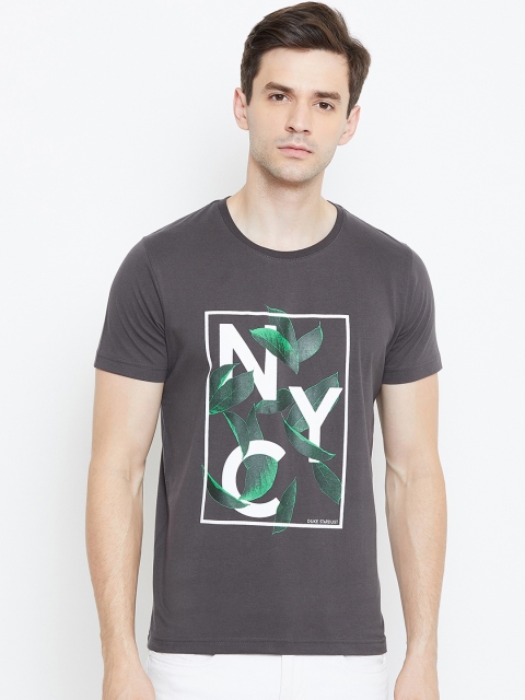 

Duke Men Grey Printed Round Neck T-shirt