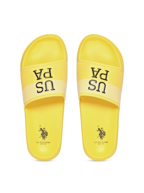 

U.S. Polo Assn. Men Yellow Printed Sliders