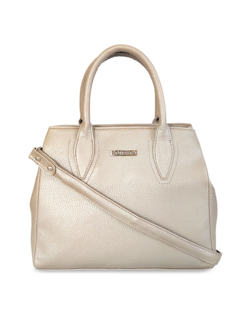 

Toteteca Beige & Silver-Toned Textured Handheld Bag