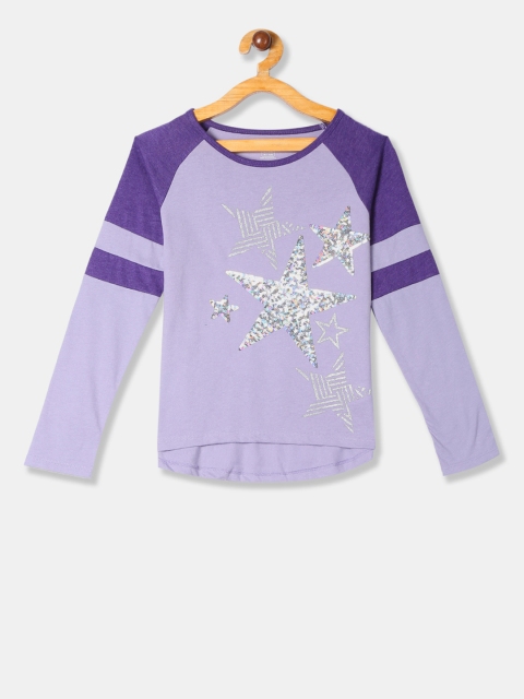 

The Childrens Place Girls Purple Printed Round Neck T-shirt
