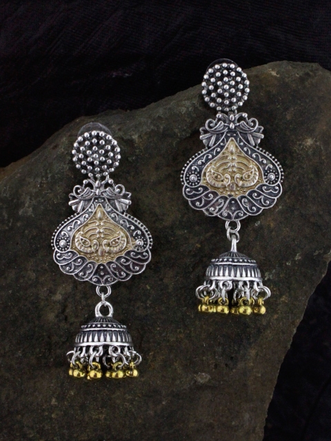 

Sia Art Jewellery Silver Plated Dome Shaped Jhumkas