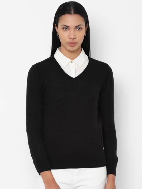

Allen Solly Woman Solid Pullover Sweater, Black