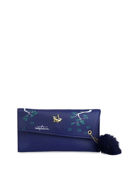 

LONDON FASHION hob Navy Blue Printed Envelope Clutch